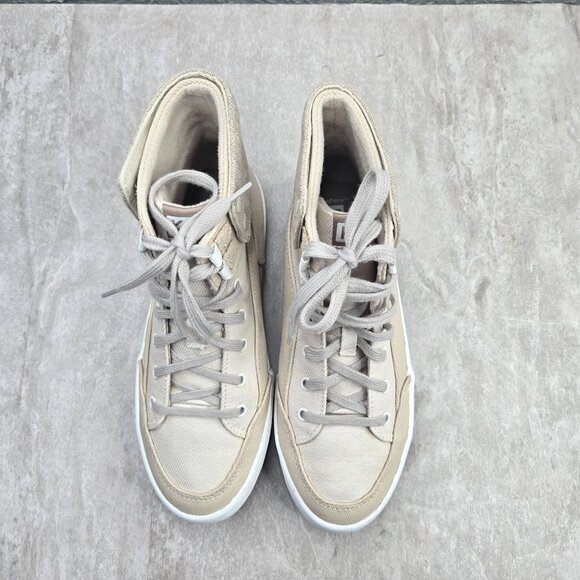 Keds Lace Up High Top Sneakers Tan Canvas Streetwear Casual Shoe Boots Size 7 - Picture 2 of 13